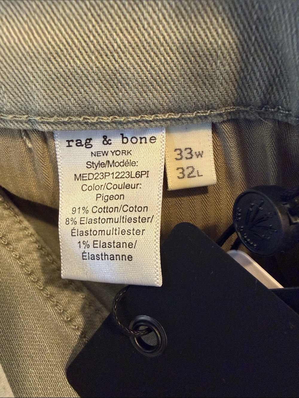 Rag & Bone Men’s Fit 2 Slim Aero Stretch Jeans Pigeon 33x32 NWT - Picture 5 of 6